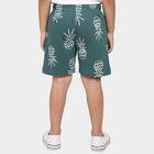 Boys Olive Green Regular Fit Printed Elastic Waist Bermuda Shorts, ओलिव, small