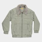 Girls' Light Sage Green Shawl Collar Casual Jacket, Light Green, small image number null