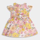 Girls' 100% Cotton Frock, Yellow, small image number null