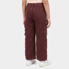 Girls Wine Cargo Fit Washed Jeans, Wine, small