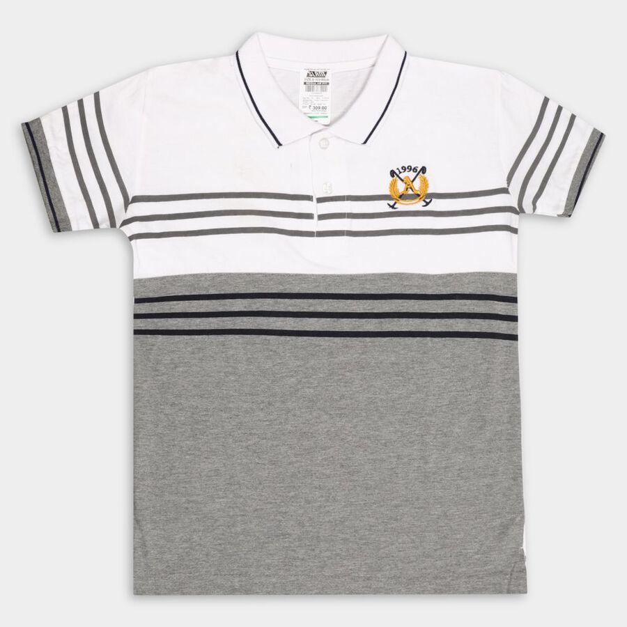 Boys' T-Shirt, हल्का ग्रे, large image number null