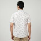 Men's Peach Cotton Floral Spread Collar Regular Fit Casual Shirt, पीच, small