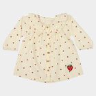 Infants Off White Cotton Round Neck Shirt, Off White, small