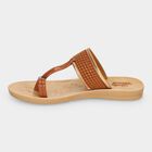 Women's Tan Thong Slip-On Flat Sandals, टैन, small