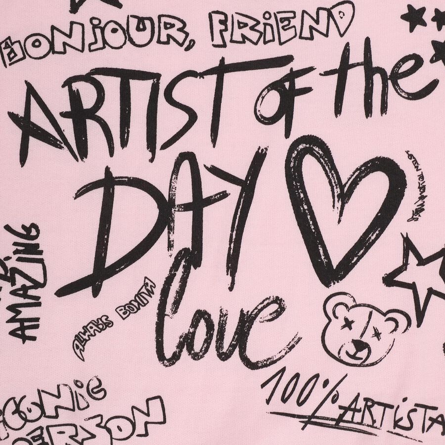 Girls' Light Pink Crew Neck Graphic Sweatshirt, Light Pink, large image number null