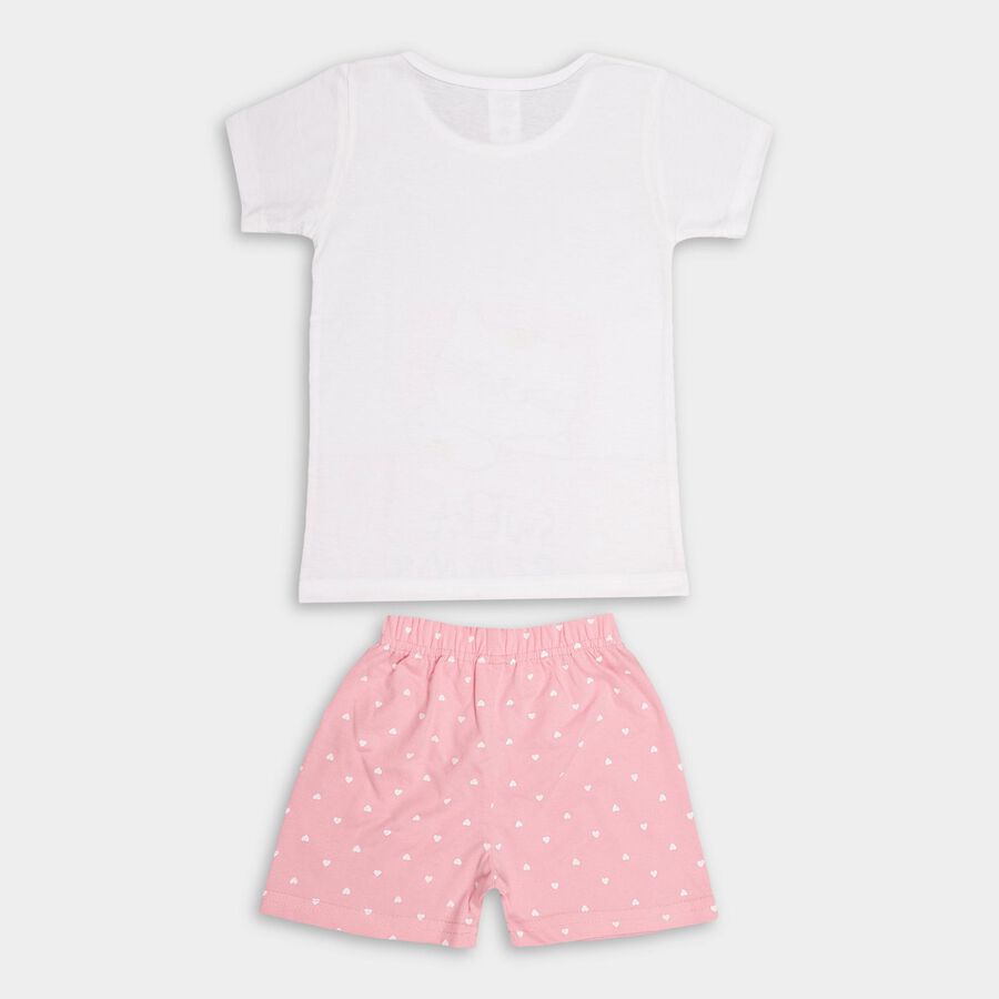 Girls' Night Suit , सफ़ेद, large image number null