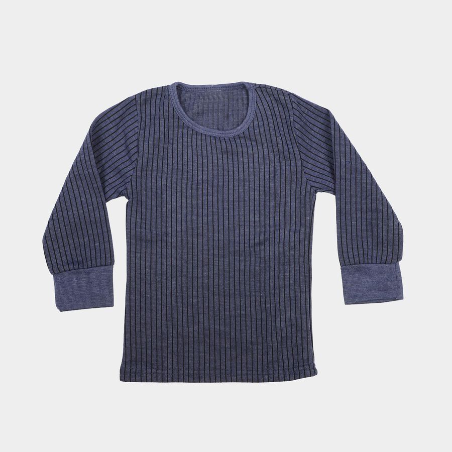 Boys' Mid Blue Long Sleeve Thermal, Mid Blue, large