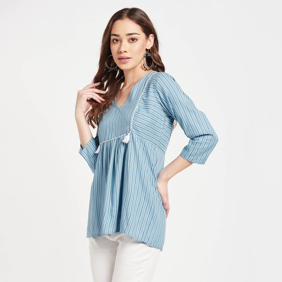 All Over Print Kurti, मध्यम नीला, large image number null