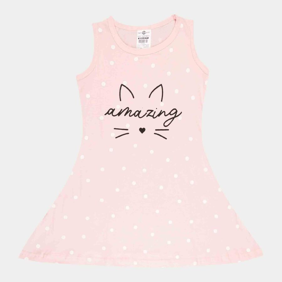 Printed Frock, Pink, large image number null