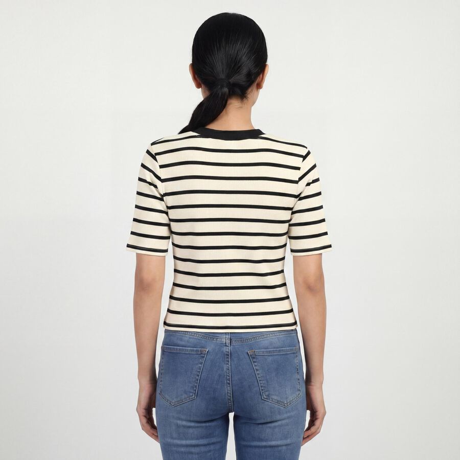 Women's Black Solid Top, Black, large