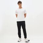 Men's Jet Black Tapered Fit Side-Striped Track Pants, Black, small image number null
