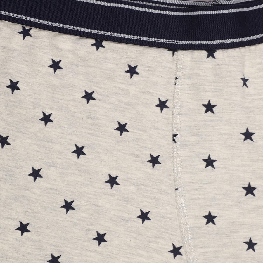 Boys' Light Beige Regular Fit Star Print Briefs, मिश्रित हल्का ग्रे, large image number null