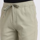 Men's Slim Fit Casual Trousers, हल्का हरा, small