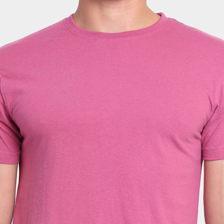 Men's Round Neck Half Sleeves T-Shirt, Light Pink, large image number null