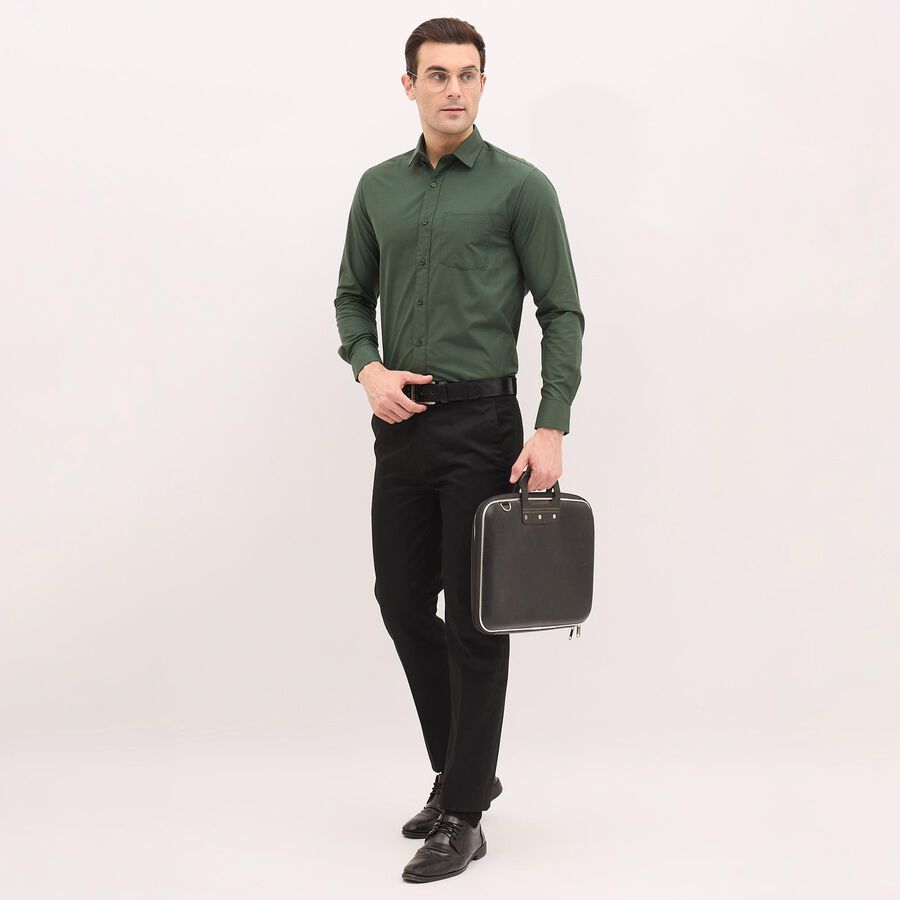 Men's Dark Green Regular Collar Formal Shirt, Dark Green, large image number null