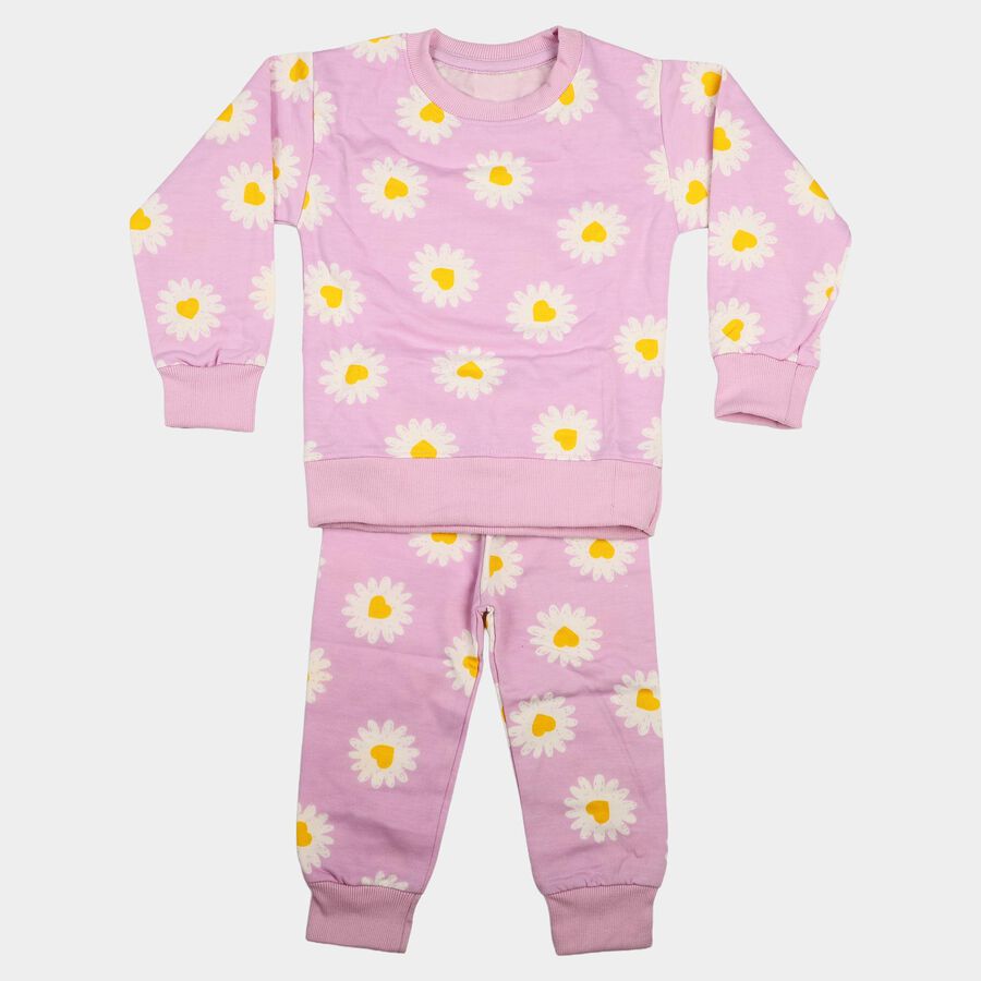 Girls Lilac Round Neck Lounge Hipster Set, Lilac, large