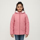 Girls' Soft Pink Hooded Casual Jacket, गुलाबी, small image number null