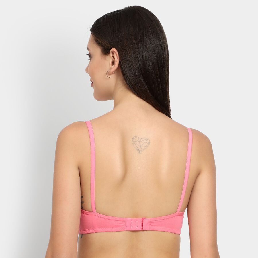 Ladies' 100% Cotton Non-Padded Bra, Coral, large image number null