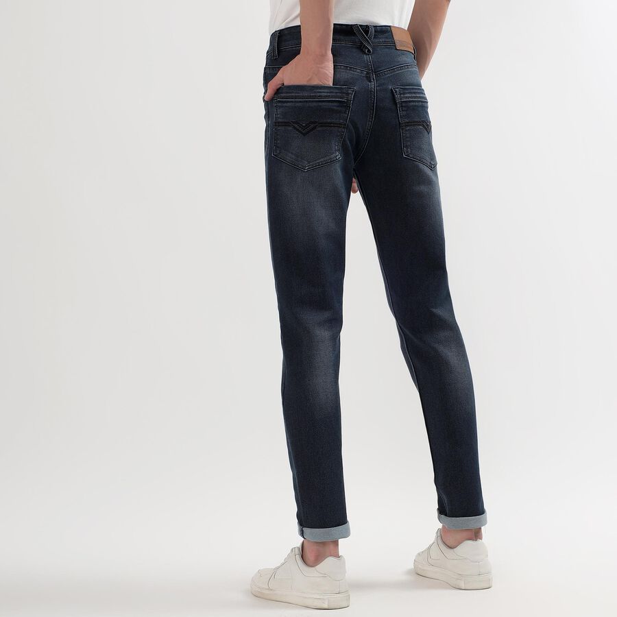 Men's Denim Slim Fit Jeans, गहरा नीला, large image number null
