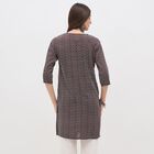 Women's Deep Maroon Notch Neck Printed Kurta, वाइन, small image number null