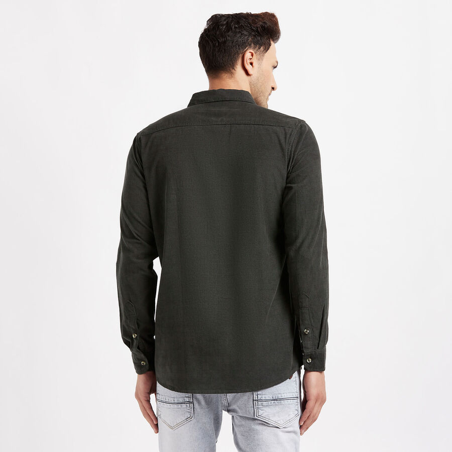 Cotton Solid Casual Shirt, Olive, large image number null