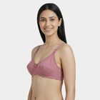 Women's Light Pink Cotton Round Neck Classic Bra, Light Pink, small