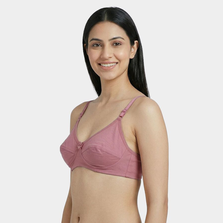 Women's Light Pink Cotton Round Neck Classic Bra, Light Pink, large