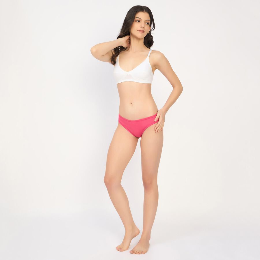 Ladies' 100% Cotton Bra, White, large image number null