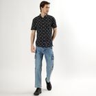Men's Light Blue Straight Fit Cargo Jeans, Mid Blue, small image number null