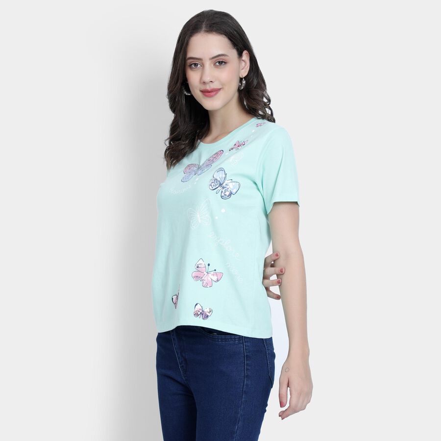 Ladies' Round Neck T-Shirt , Light Green, large image number null