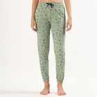 Women's Muted Sage Green Polka Dot Full-Length Cotton Pyjama, हल्का हरा, small image number null