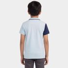 Boys Light Blue Round Neck Casual Half Sleeve T-Shirt, Light Blue, small