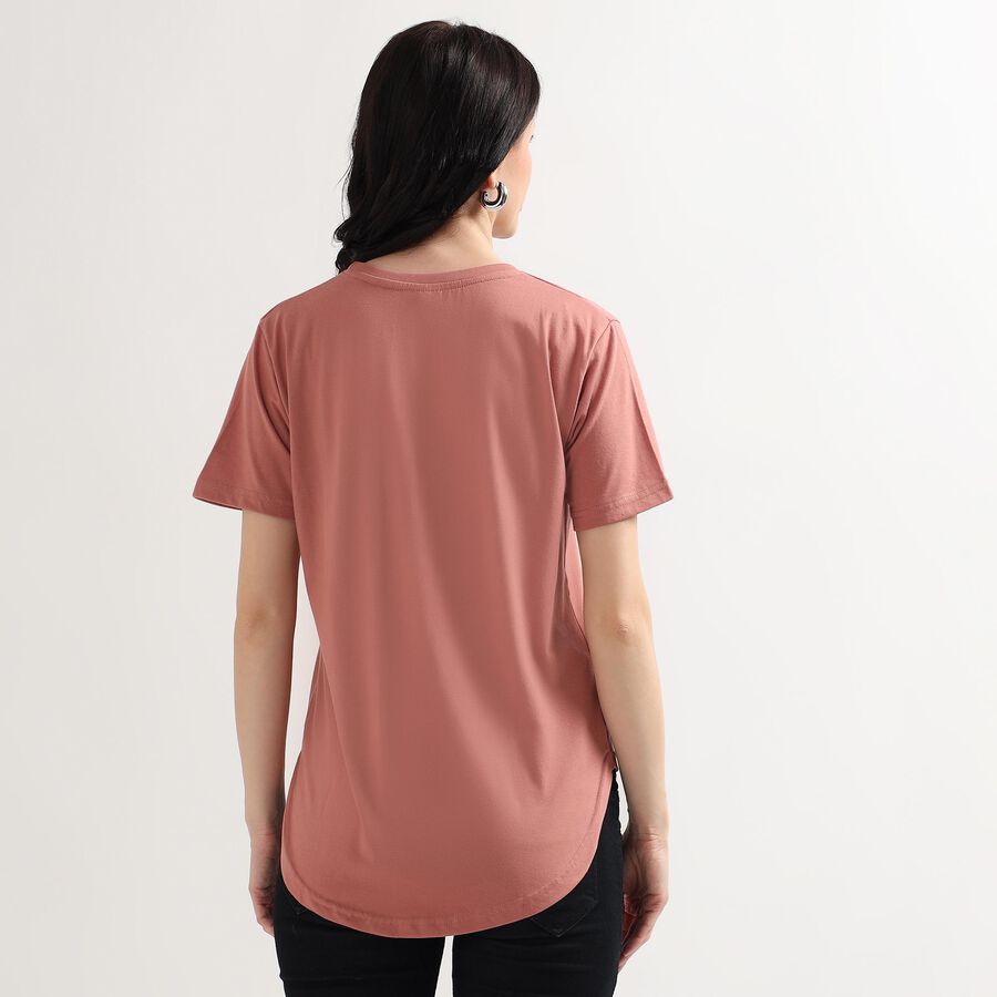 Ladies' Round Neck T-Shirt, गुलाबी, large image number null