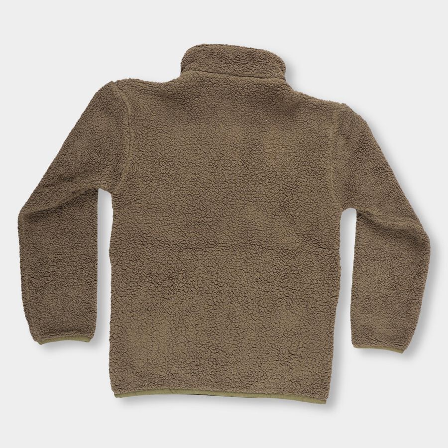 Boys Muted Olive Green High Neck Casual Sweatshirt, Olive, large image number null