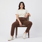 Women Brown Jogger Fit Solid Track Pants, Brown, small