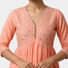 Women's Pink Cotton Kurta, गुलाबी, small