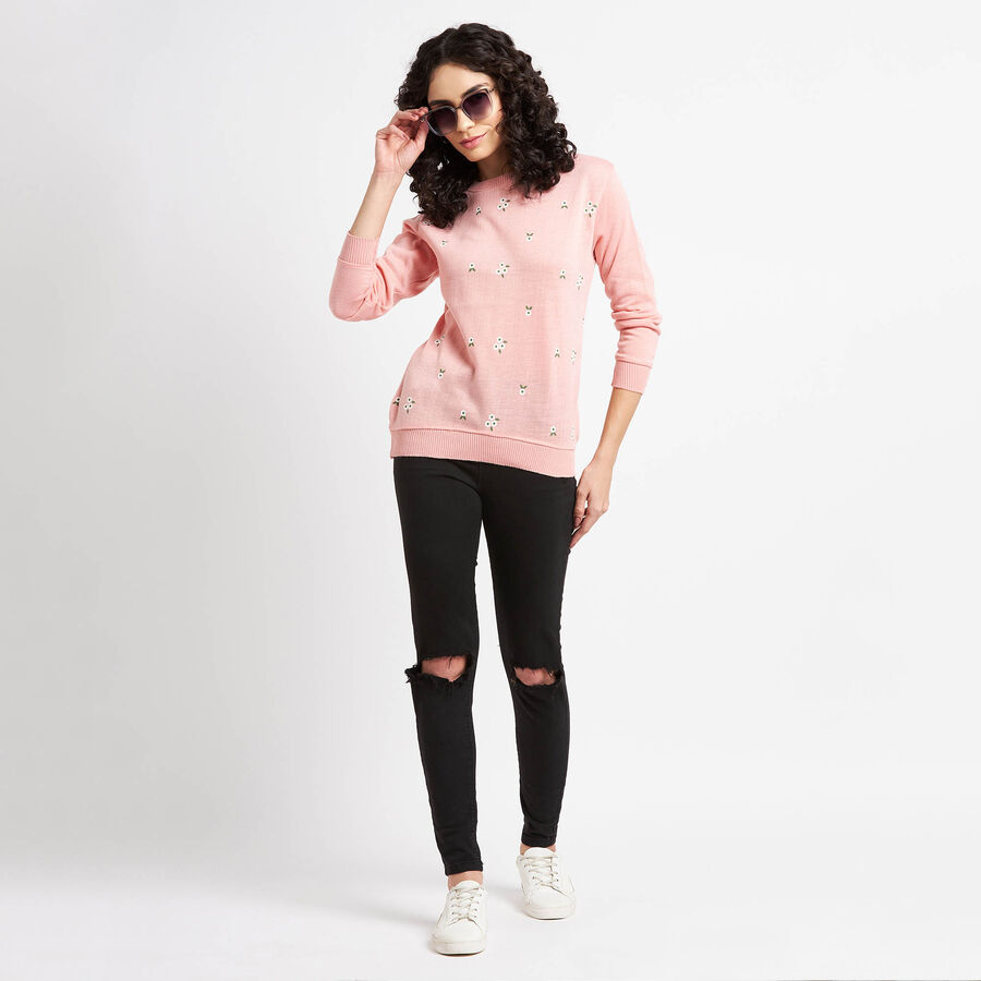 Printed Pullover, Pink, large image number null