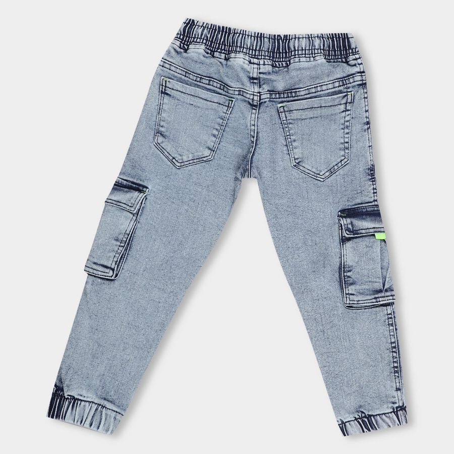 Boys' Light Blue Regular Fit Jogger Jeans, हल्का नीला, large image number null
