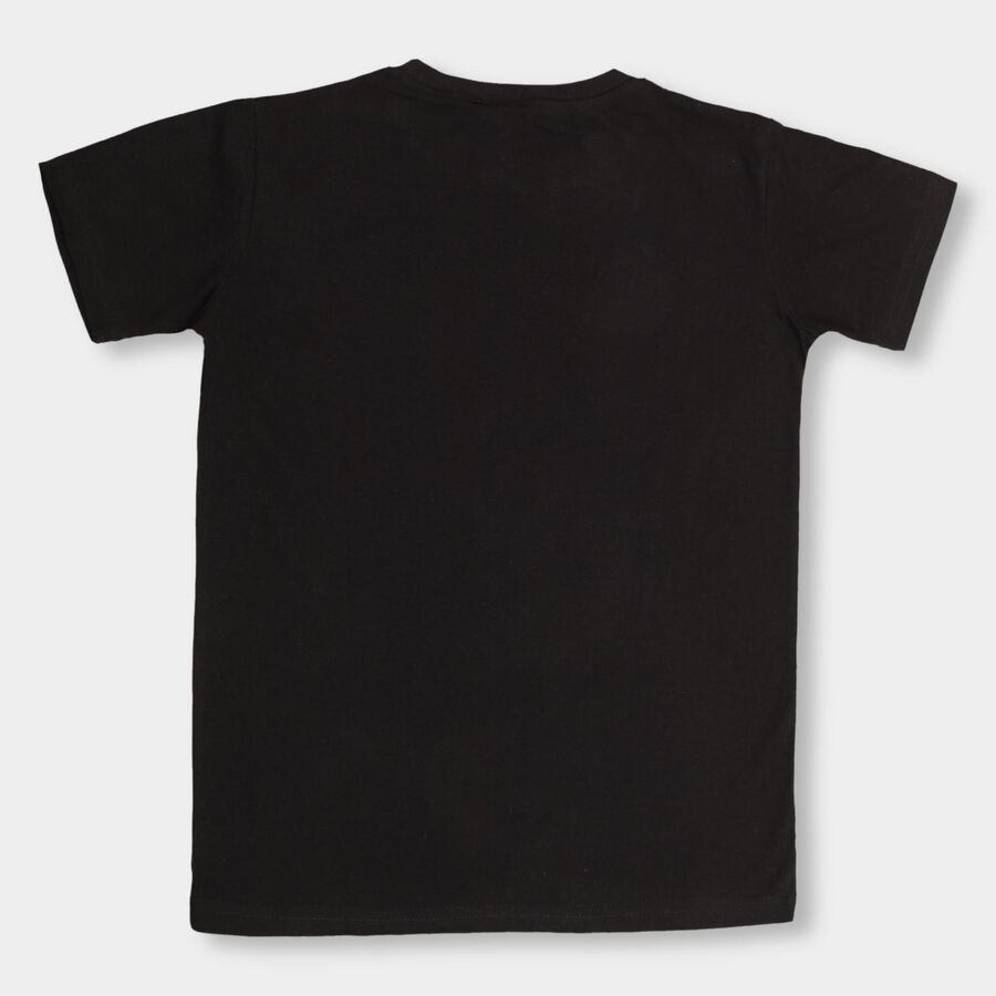 Boys' Half Sleeves T-Shirt, काला, large image number null