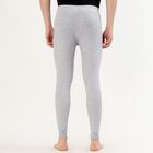 Men's Light Grey Slim Fit Thermal Lower, Melange Mid Grey, small image number null