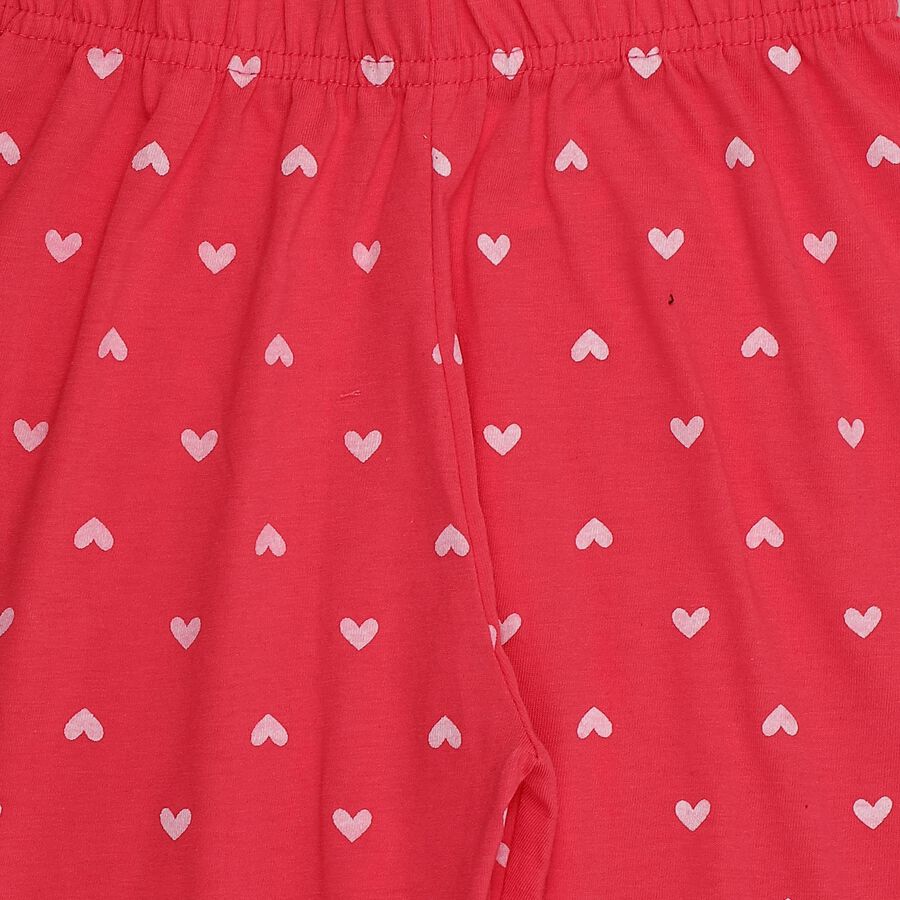 Girls Fuchsia Regular Fit Tie-Dye Printed Pyjama, Fuchsia, large