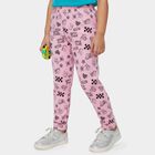 Girls Pink Printed Cotton Blend Pyjama, Light Pink, small