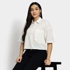 Ladies' 100% Cotton Shirt, ऑफ व्हाइट, small image number null