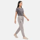 Women's Grey Jogger Fit Solid Track Pants, हल्का ग्रे, small
