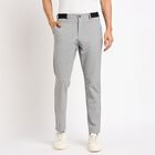 Men's Slim Fit Casual Trousers , हल्का ग्रे, small image number null