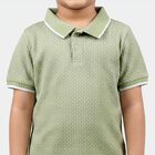 Boys Green Polo Neck Polo T-Shirt, Light Green, small