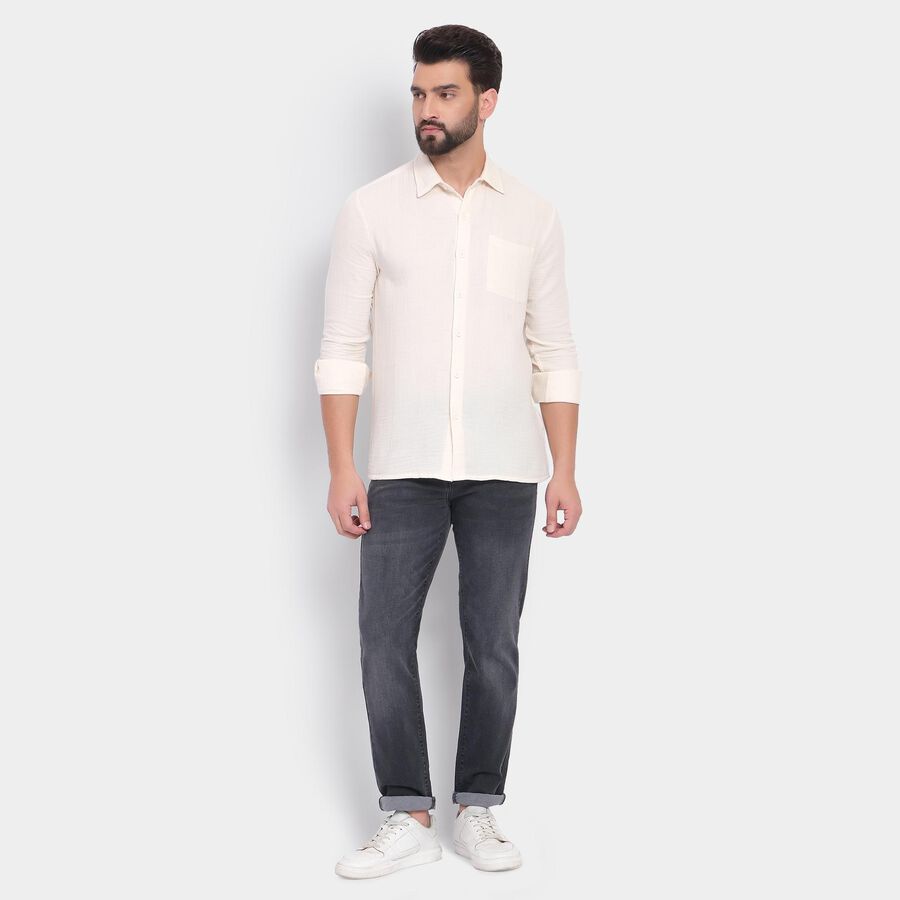 Men's 100% Cotton Casual Shirt, Beige, large image number null