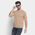 Men's Round Neck Half Sleeves T-Shirt , Beige, small image number null