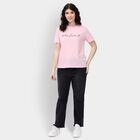 Ladies' Round Neck T-Shirt , गुलाबी, small image number null