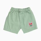 Infants' Light Sage Green Cotton Embroidered Half Pant, हल्का हरा, small image number null